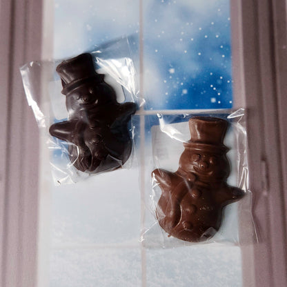 Milk or Dark chocolate snowman favors