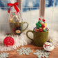 Stay cozy by the fire with this delightful holiday treat! Festive Snowman Mug with Milk Chocolate Foiled Ornaments and Hot Cocoa Bomb from Stage Stop Candy in Dennisport, MA
