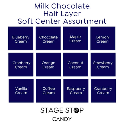 Milk Chocolate Half Layer Soft Center Assortment flavor guide