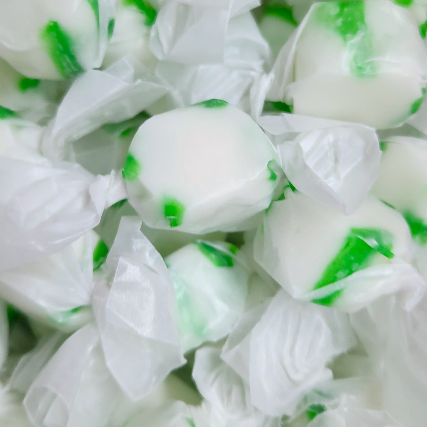 Spearmint Salt Water Taffy.
Sold in 10 piece quantity.
If picking multiple flavors, pieces will be mixed together in one bag.