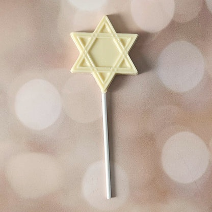 White Chocolate Star of David Lollipop