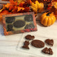 Savor the season with these festive Thanksgiving chocolate shapes from Stage Stop Candy! Indulge in delightful solid chocolates shaped as a Cornucopia, Turkey, Pumpkin, Harvest Stalks, and a 'Happy Thanksgiving’ medallion in our signature milk or dark chocolate. 