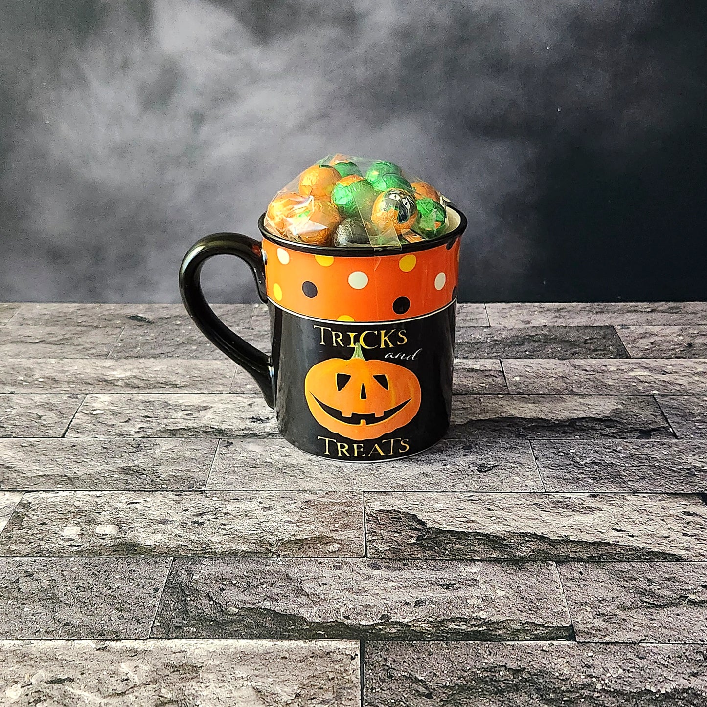 Tricks and Treats Halloween Pumpkin Gift Mug