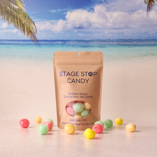 Enjoy the airy crunchy taste of our freeze dried tropical mermaid bubbles. 