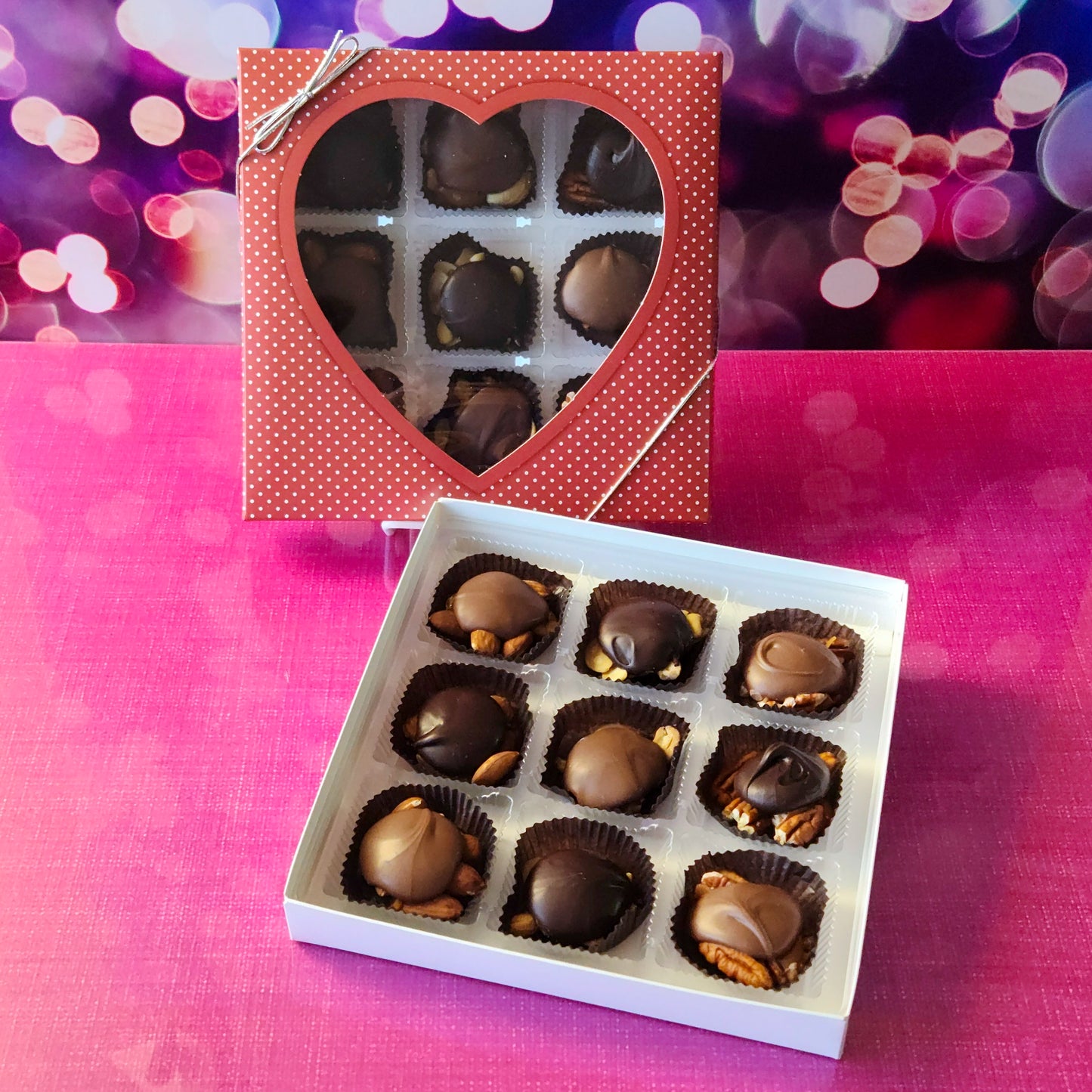 Caramel Nut Cluster Heart