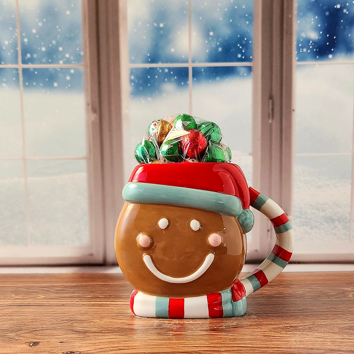 Whimsical Gingerbread Gift Mug with Chocolate