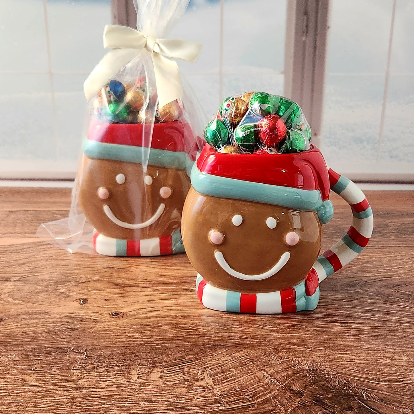 Whimsical Gingerbread Gift Mug with Chocolate