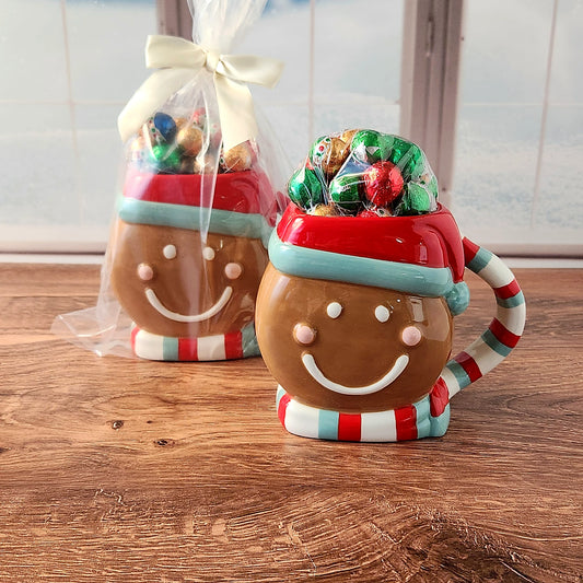 Whimsical Gingerbread Gift Mug with Chocolate