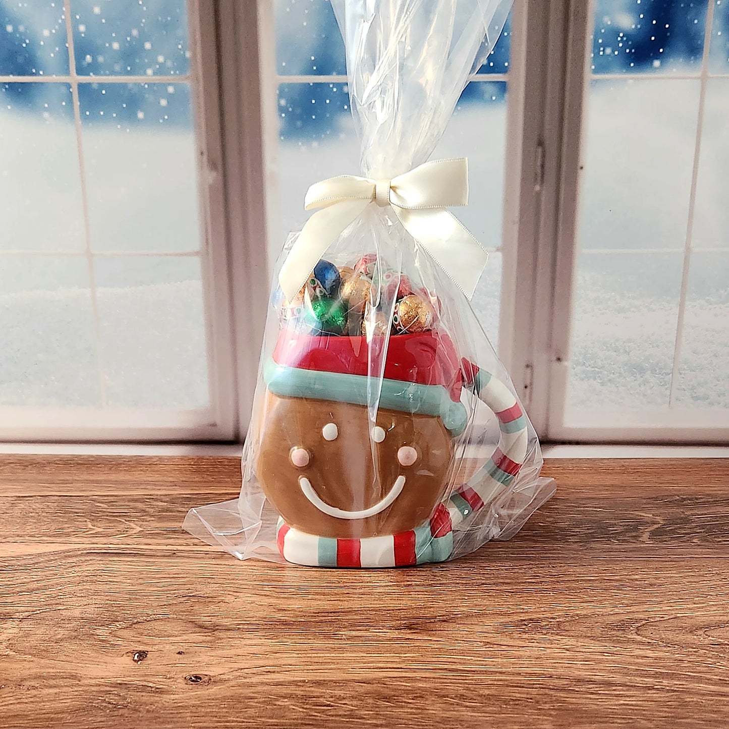 Whimsical Gingerbread Gift Mug with Chocolate