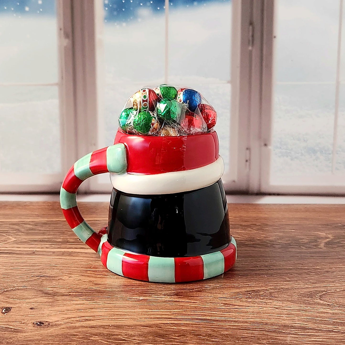 Whimsical Penguin Gift Mug with Chocolate