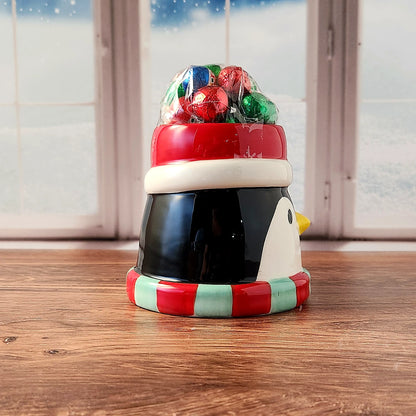 Whimsical Penguin Gift Mug with Chocolate