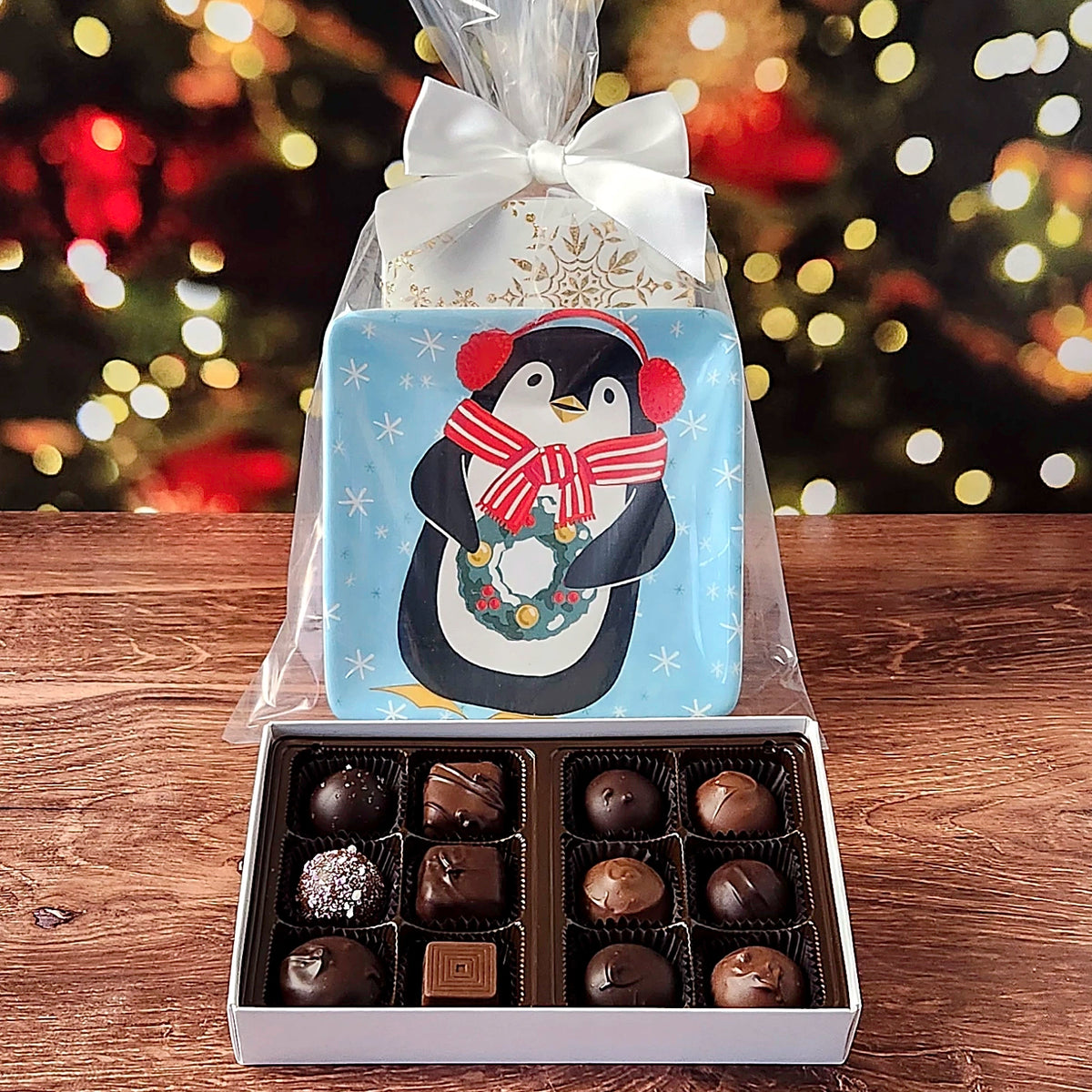 Penguin Plate Set with Milk and Dark Chocolates