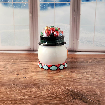 Whimsical Snowman Gift Mug with Chocolate
