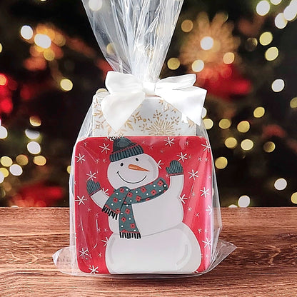 Snowman Plate Set with Milk and Dark Chocolates