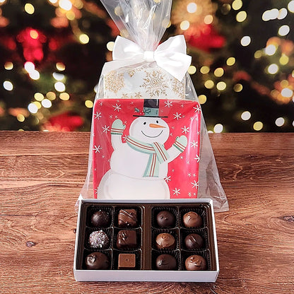 Snowman Plate Set with Milk and Dark Chocolates