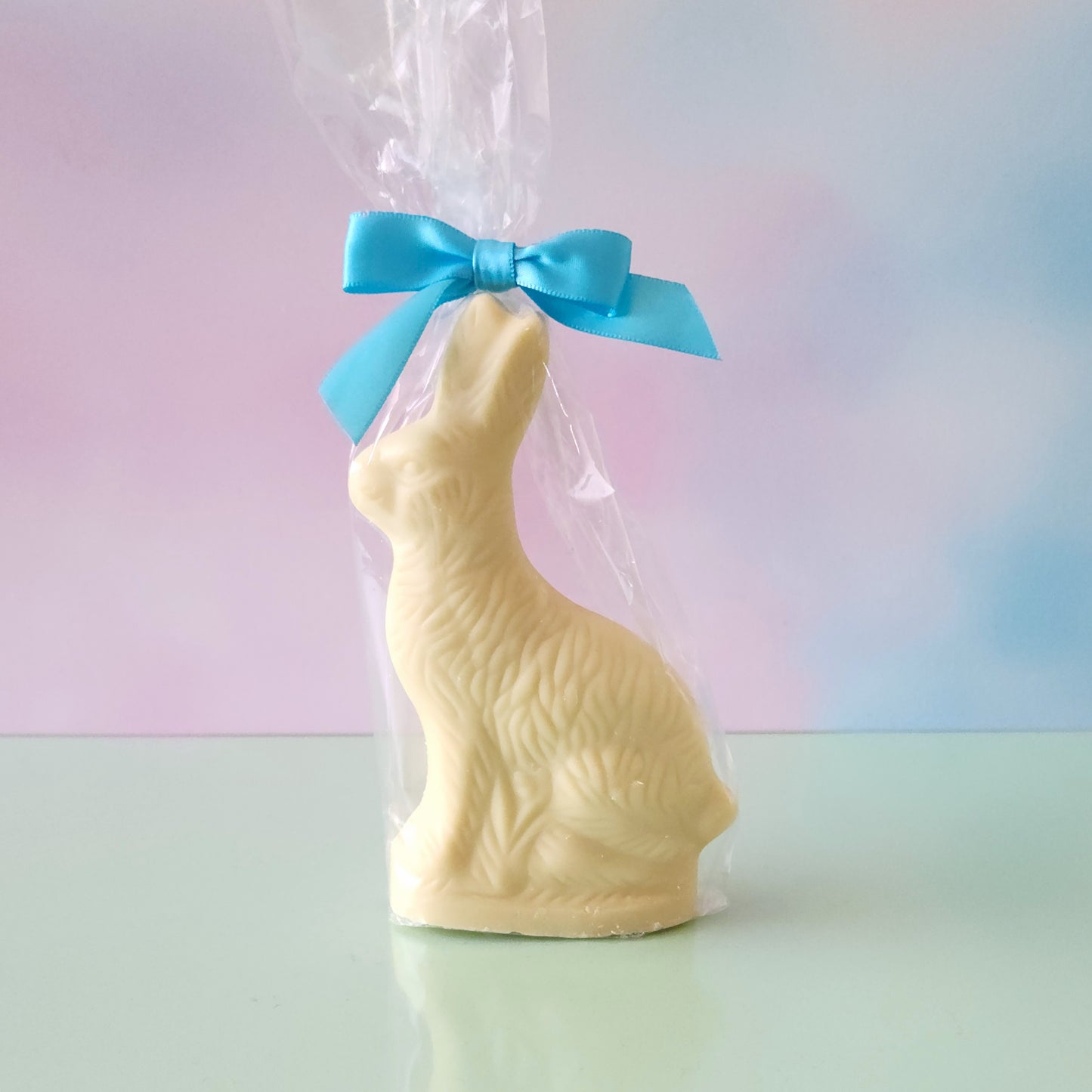 Solid White Chocolate 3D Sitting Bunny