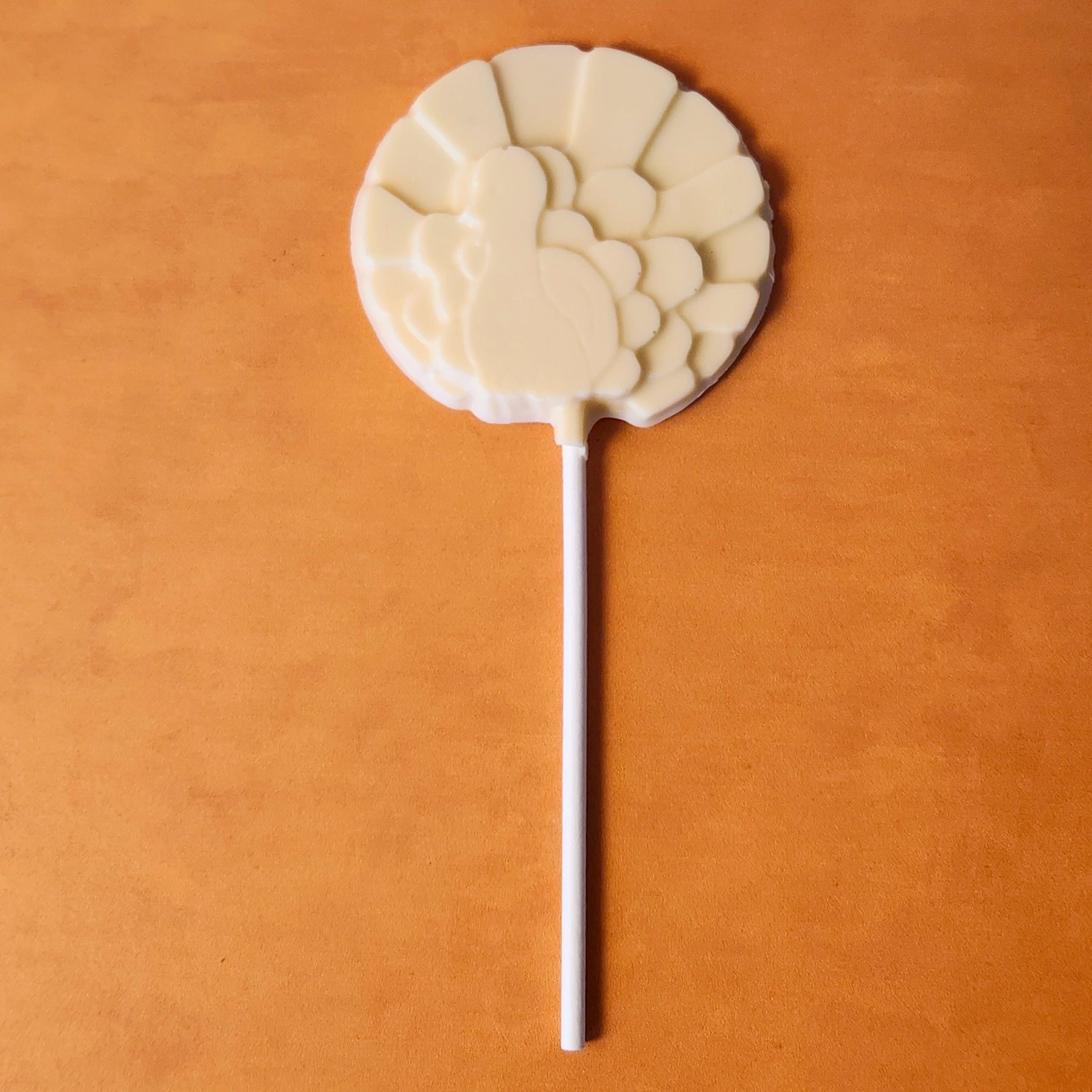 White Chocolate Round Turkey Lollipop