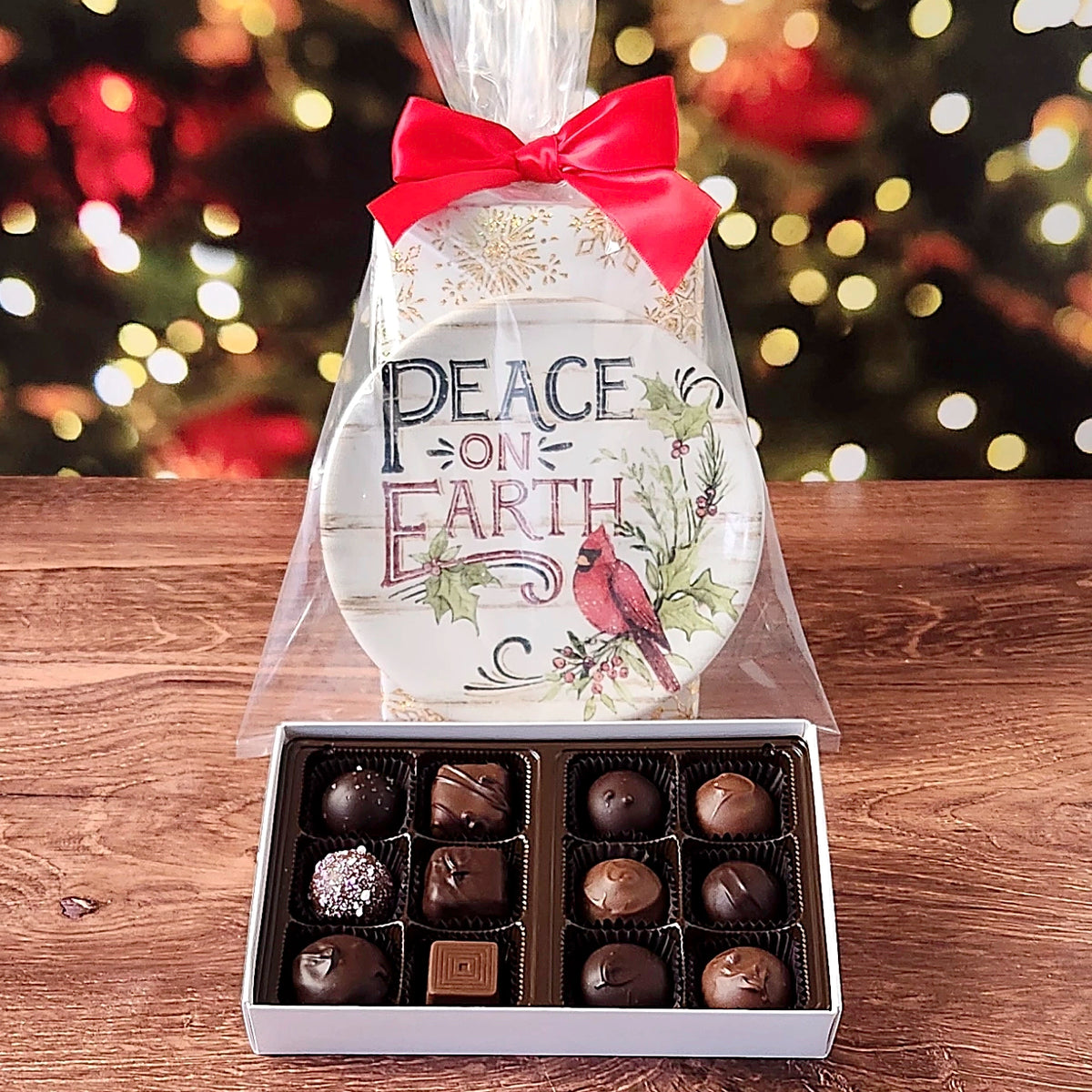 Winter Cardinal Plate Set with Chocolates