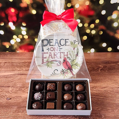 Winter Cardinal Plate Set with Chocolates