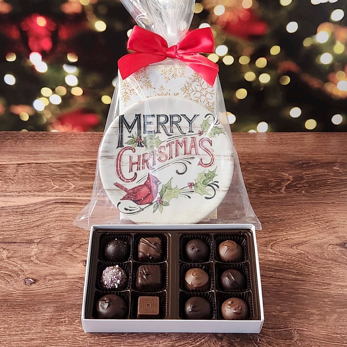 Winter Cardinal Plate Set with Chocolates
