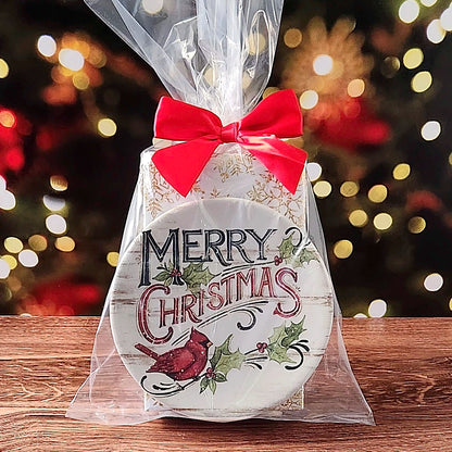 Winter Cardinal Plate Set with Chocolates