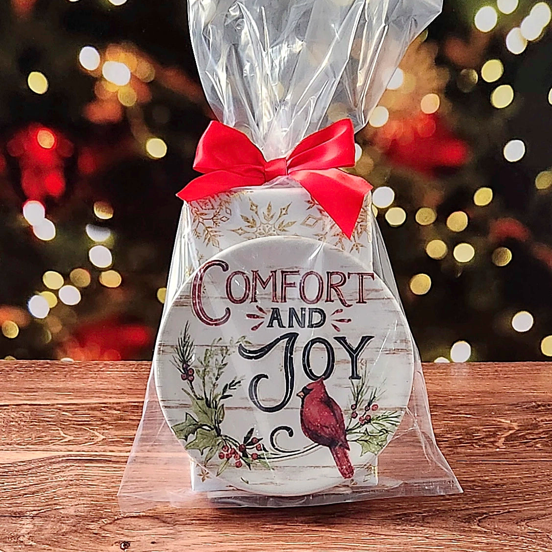 Winter Cardinal Plate Set with Chocolates