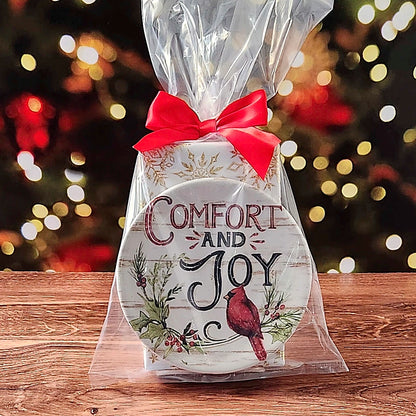 Winter Cardinal Plate Set with Chocolates