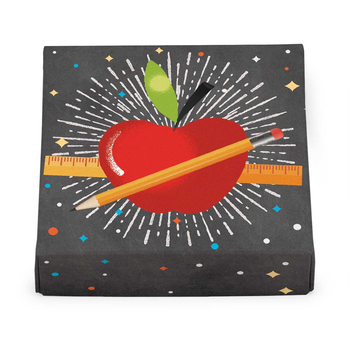 Back to School Themed Box Cover for 9 Piece Holiday Assortment