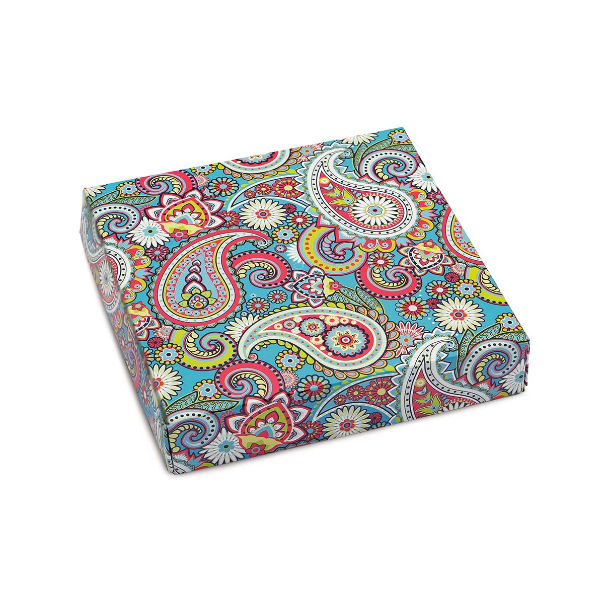 Bright Paisley Themed Box Cover for 9 Piece Holiday Assortment