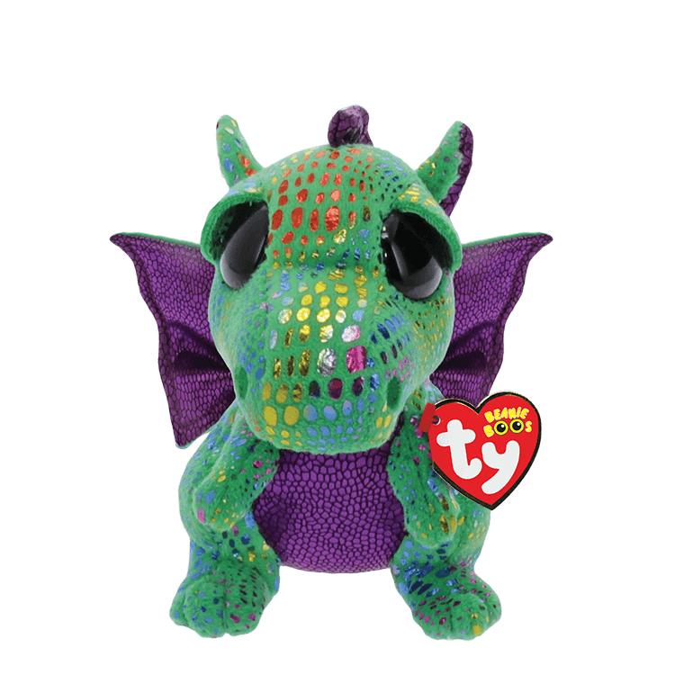 TY Beanie Boo Cinder Green Dragon Plush