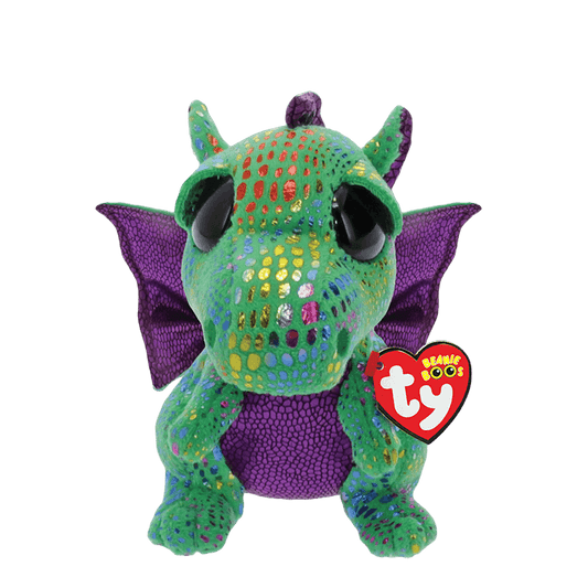 TY Beanie Boo Cinder Green Dragon Plush