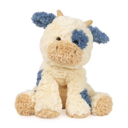 10 inch Cozy Blue and White Cow Stuffed Animal 