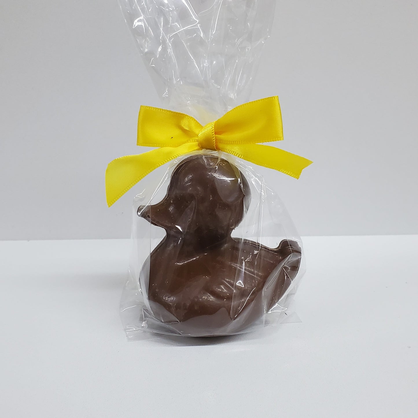 Solid Milk Chocolate Duck Wrapped with Yellow Bow