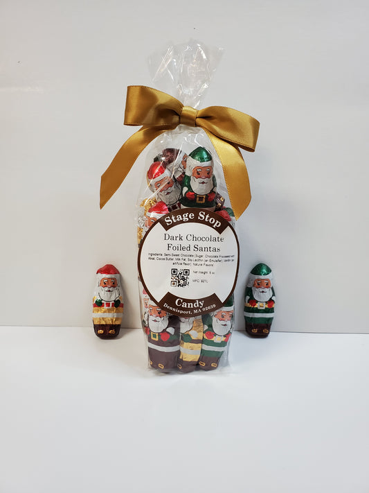 Bag of Foiled Dark Chocolate Santas