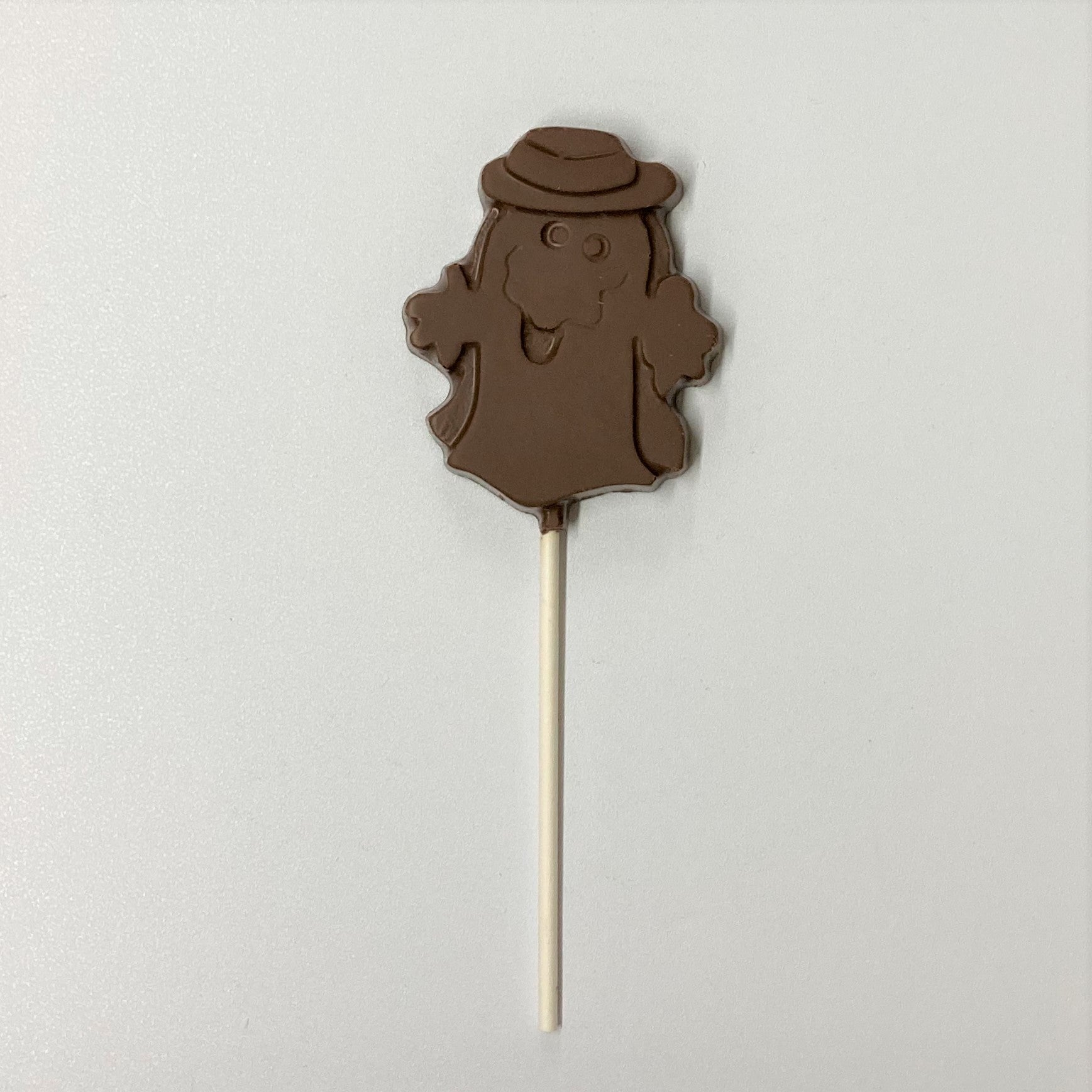 Milk Chocolate Ghost with Hat Lollipop