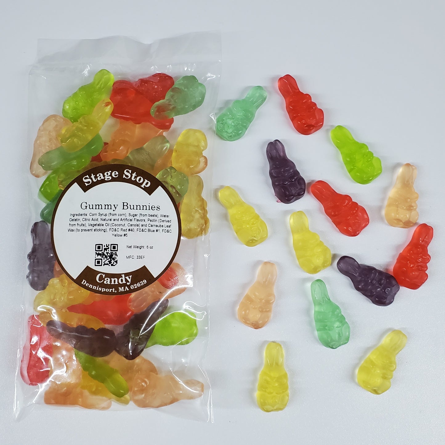 6oz Bag of Assorted Flavors Gummy Bunnies
