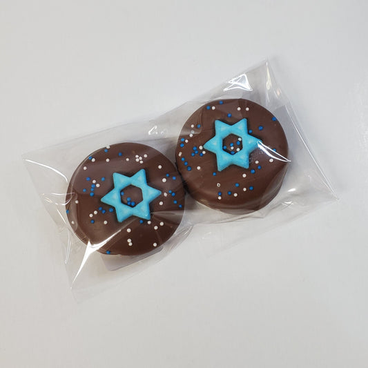 Hanukkah Themed Oreo Cookies Covered in Chocolate