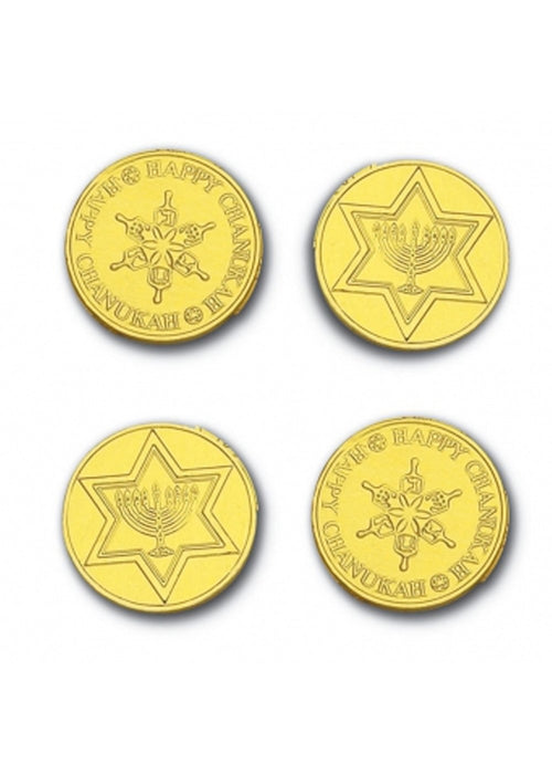 4 Hanukkah Foiled Chocolate Coins