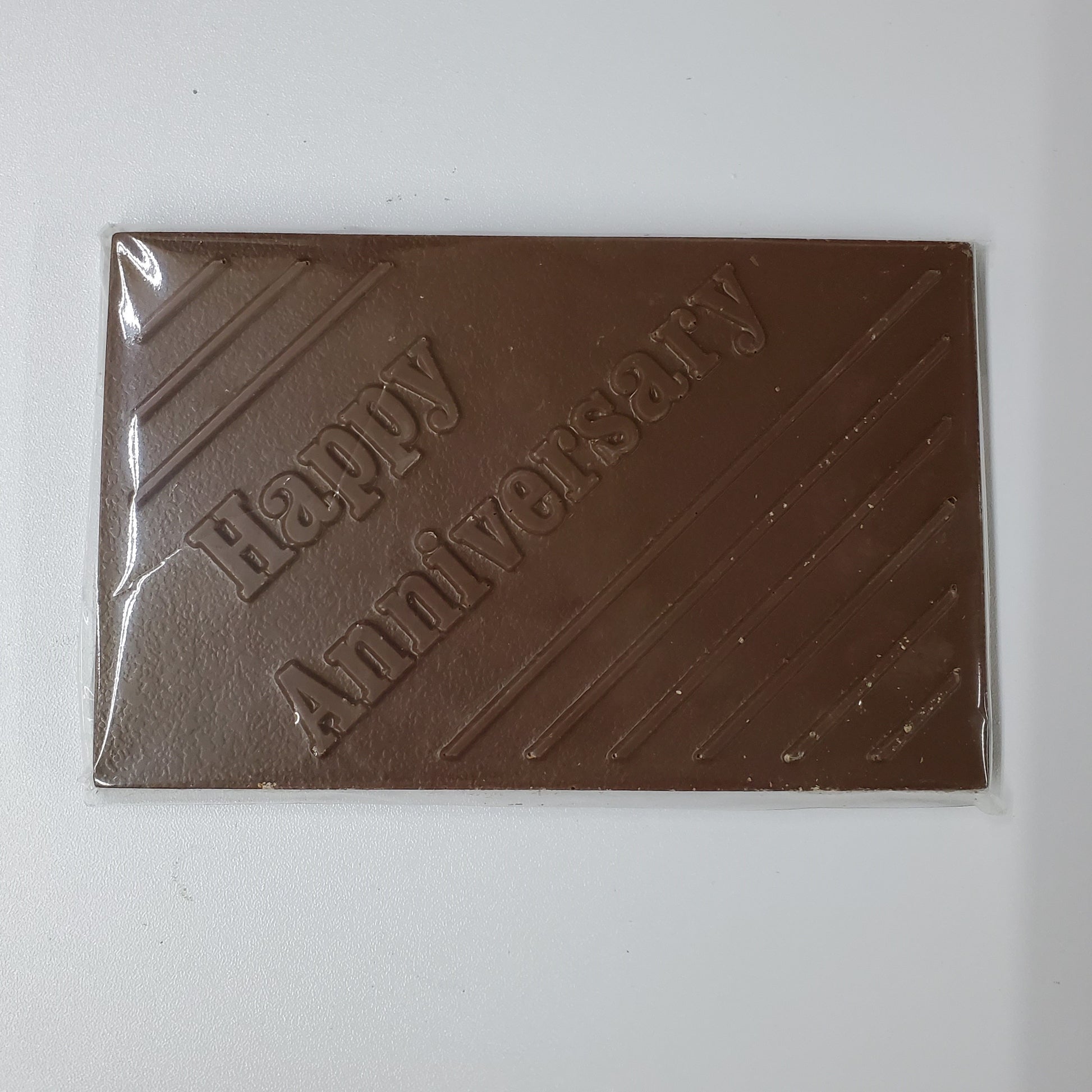 Happy Anniversary Dark Chocolate Greeting Card in wrapper
