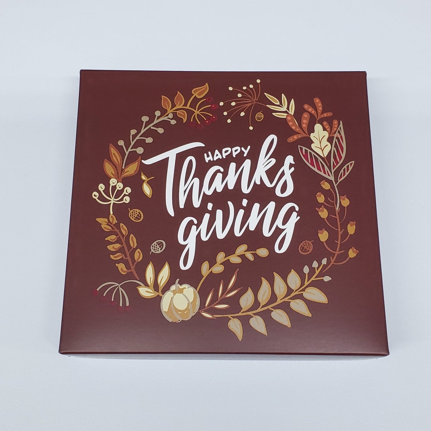 Happy Thanksgiving Themed Box Cover for 9 Piece Holiday Assortment