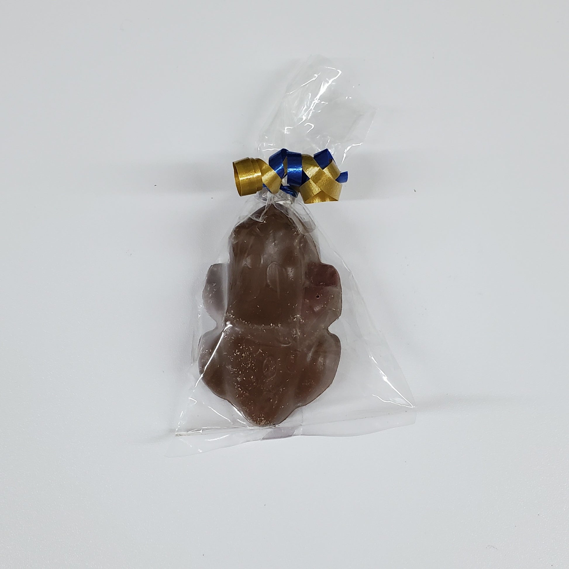 Milk Chocolate Frog with Gold & Blue Bow