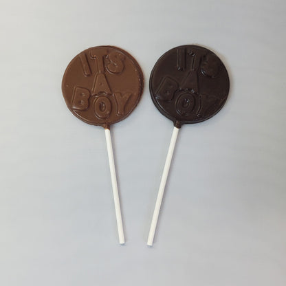 Milk and Dark Chocolate It's a Boy lollipop