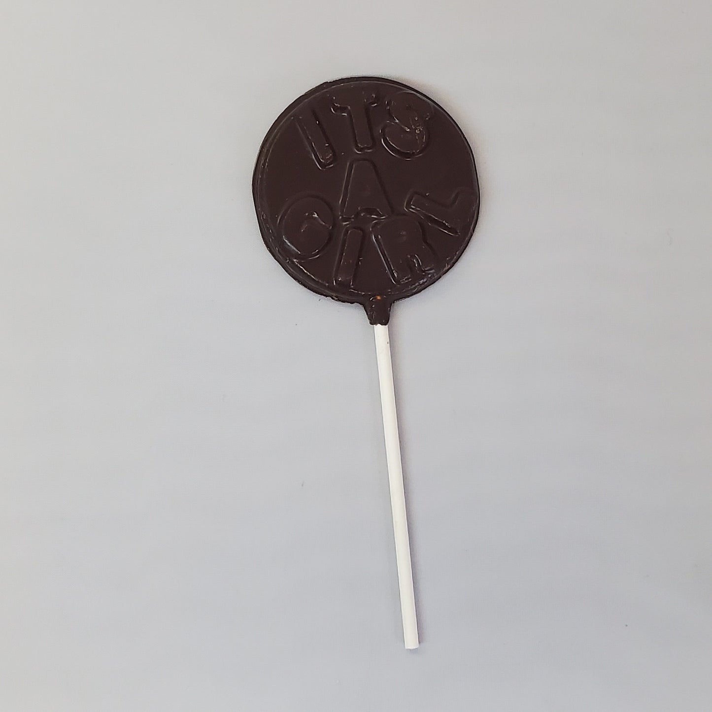 Dark Chocolate It's A Girl lollipop