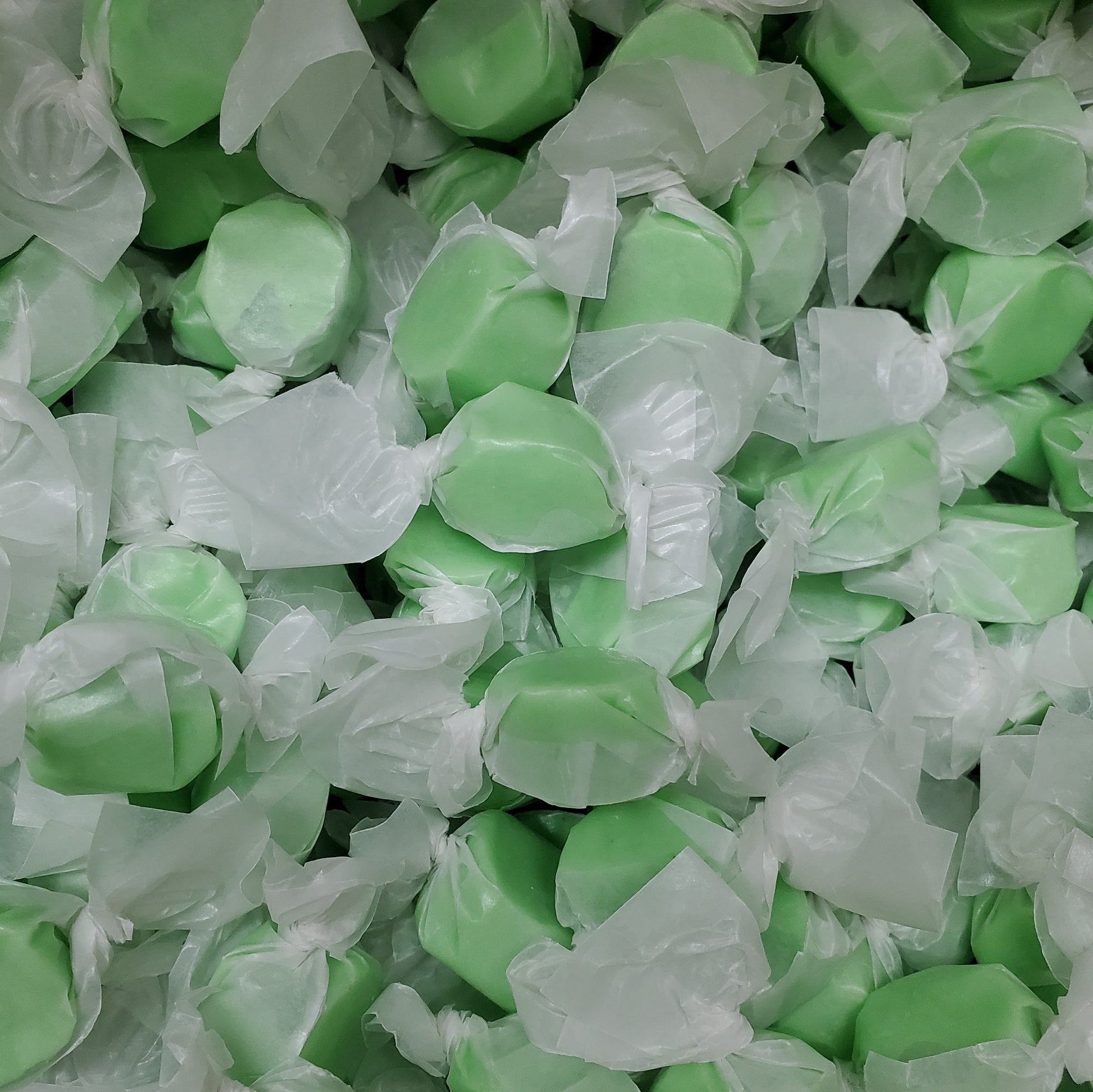 Closeup of Key Lime Taffy