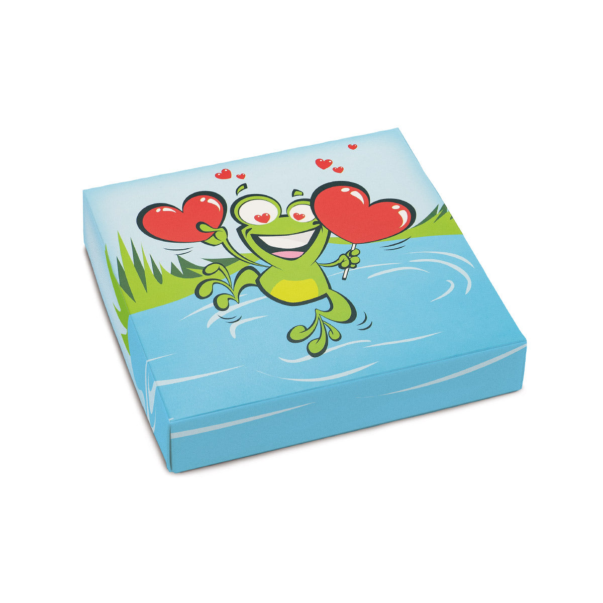 Cartoon Frog Themed Box Cover for 9 Piece Holiday Assortment