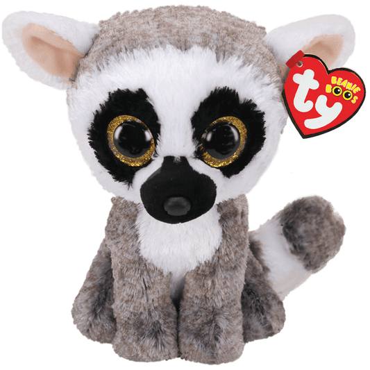 Linus Plush Grey and White Lemur TY Beanie Boo Stuffed Animal