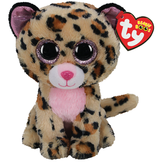 Livvie Plush Brown and Pink Leopard TY Beanie Boo Stuffed Plush