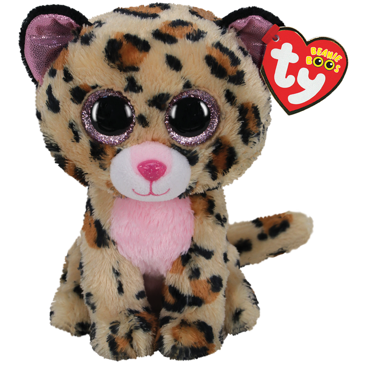 Livvie Plush Brown and Pink Leopard TY Beanie Boo Stuffed Plush