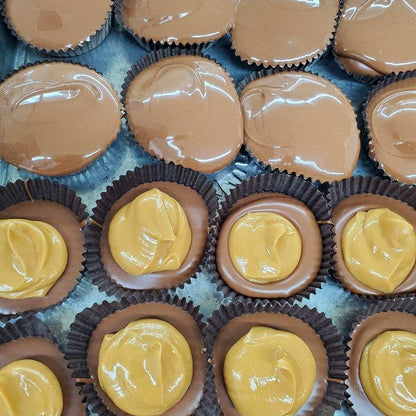 peanut butter cups being made