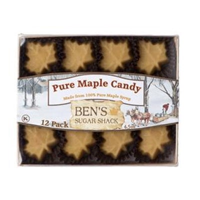 Twelve Pure Maple Candy Maple Leaves in a Box